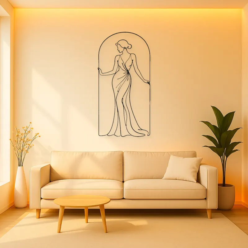 Elegant Arch Silhouette Metal Wall Art | Fashion Figure Wall Decor