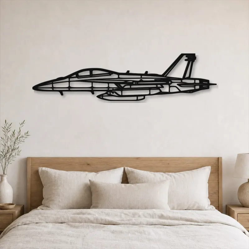 Silhouette en métal d'avion EA-18G, décoration murale en métal, décoration aéronautique, cadeau pour aviateurs