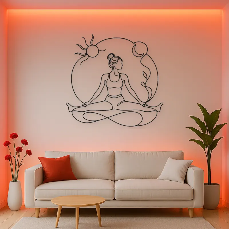 Wide Leg Fold Metal Wall Art | Yoga and Meditation Wall Decor
