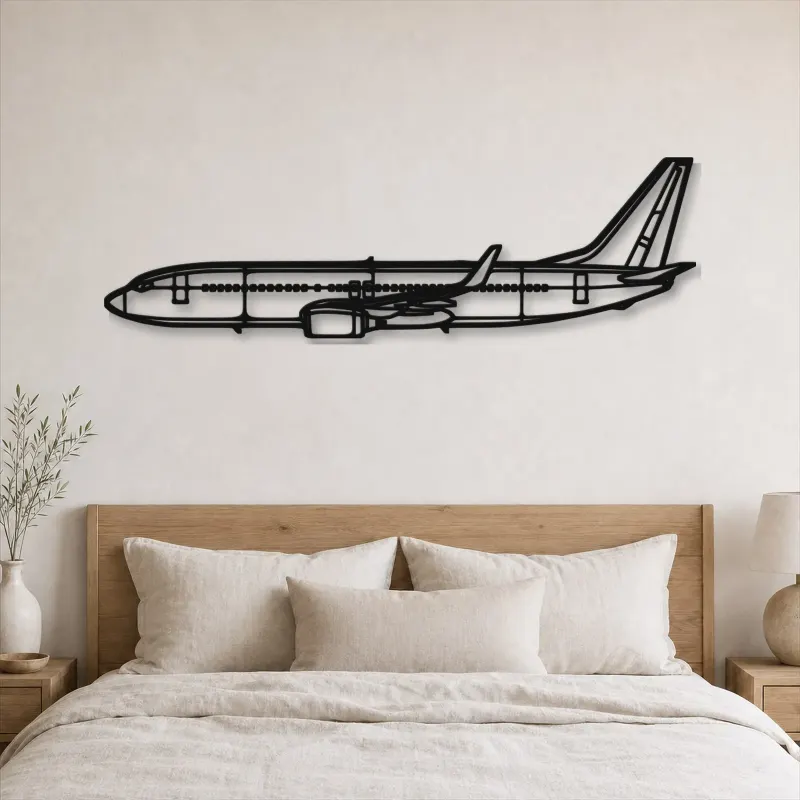 Silhouette d'avion en métal 737-800, décoration murale en métal, décoration aéronautique, cadeau pour pilote