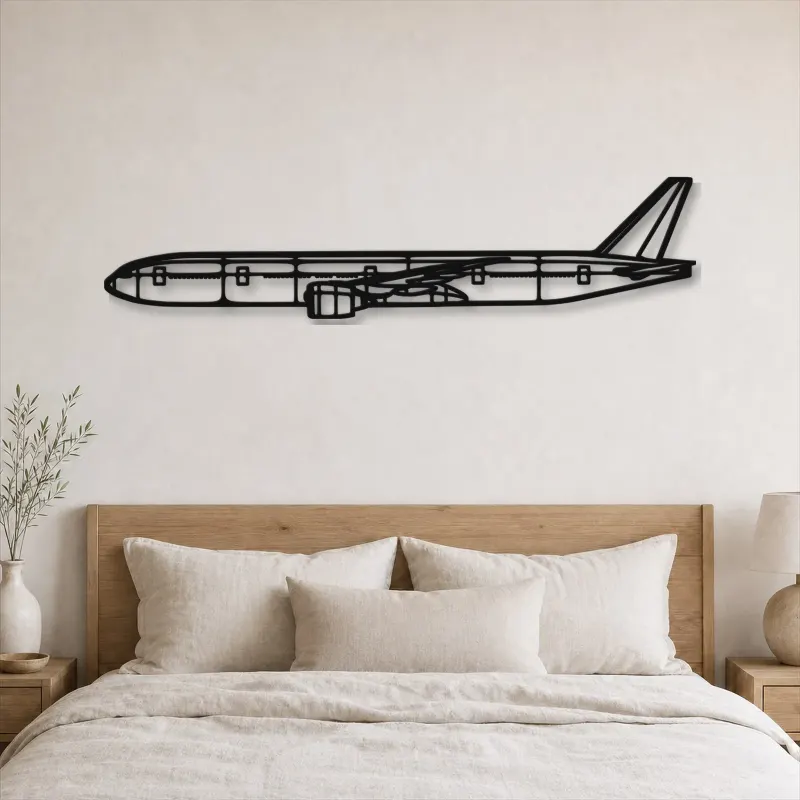 Silhouette d'avion en métal 777-300ER, décoration murale en métal, décoration aéronautique, cadeau pour pilote