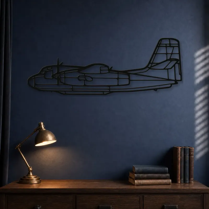 Silhouette en métal d'avion S-2T, décoration murale en métal, décoration aéronautique, décoration d'aviation