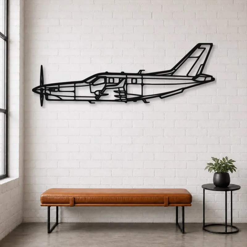 Silhouette d'avion TBM 960 en métal, Décoration murale en métal, Décor aéronautique, Décor d'aviation