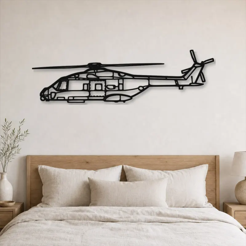 Silhouette d'avion en métal NH90 NFH, décoration murale aéronautique