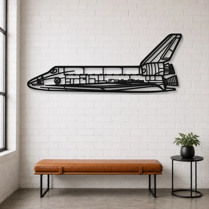 Silhouette en métal de la navette spatiale, décoration murale en métal, décoration aéronautique, décoration d'aviation