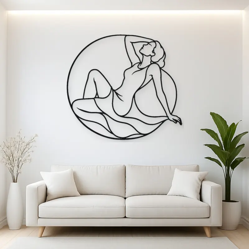Reclining Curve Muse Metal Wall Art | Feminine Figure Wall Decor