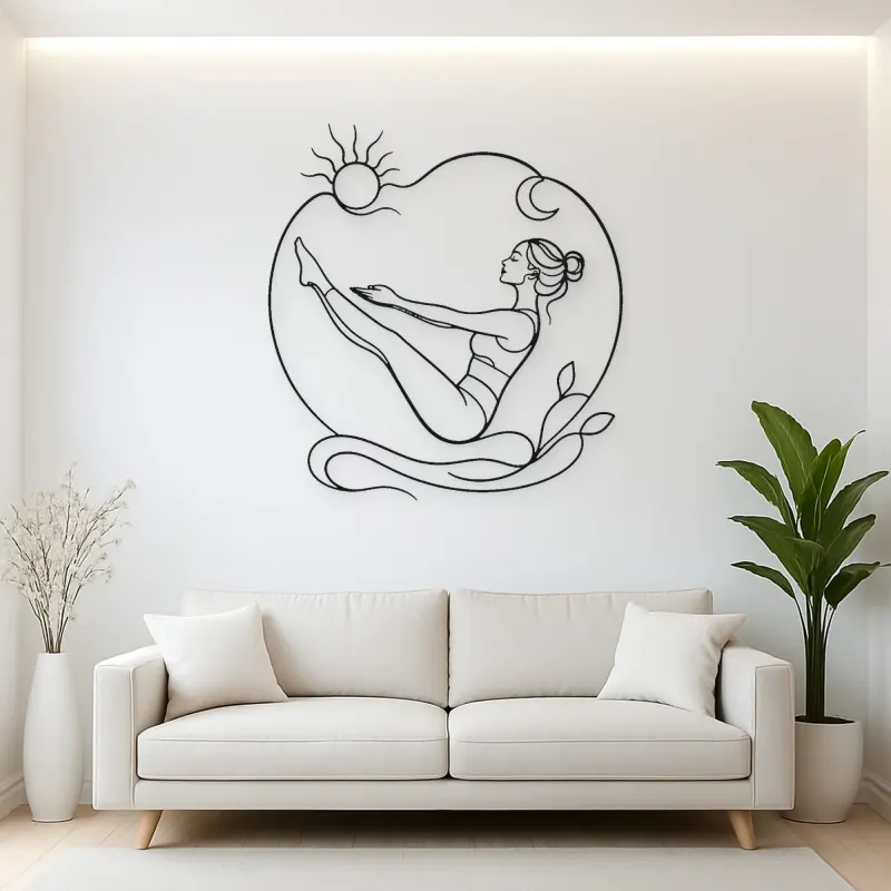 Boat Pose Balance Metal Wall Art | Yoga and Meditation Wall Decor