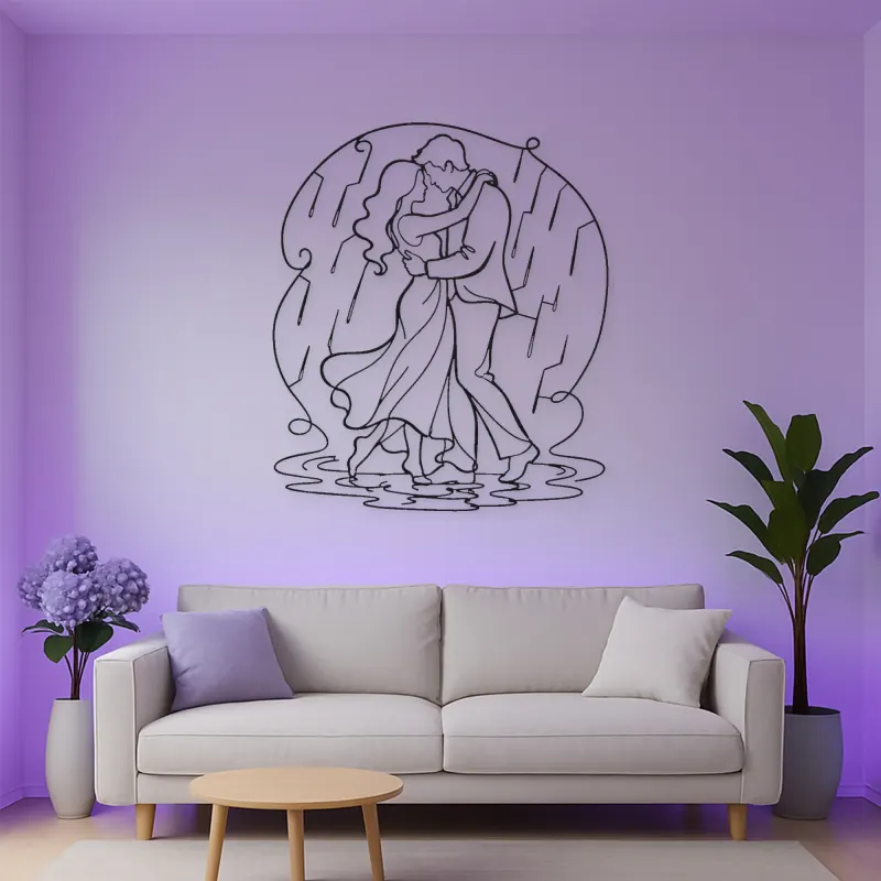 Rain Dance Couple Metal Wall Art | Romantic Couple Decor