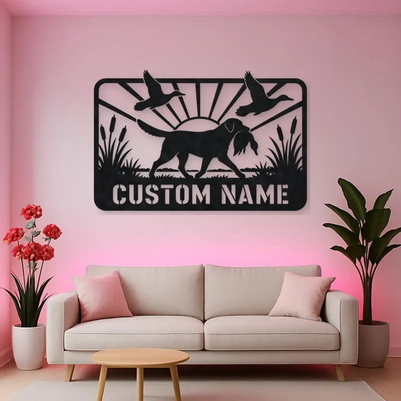 Personalized Retriever Duck Hunting Metal Wall Art