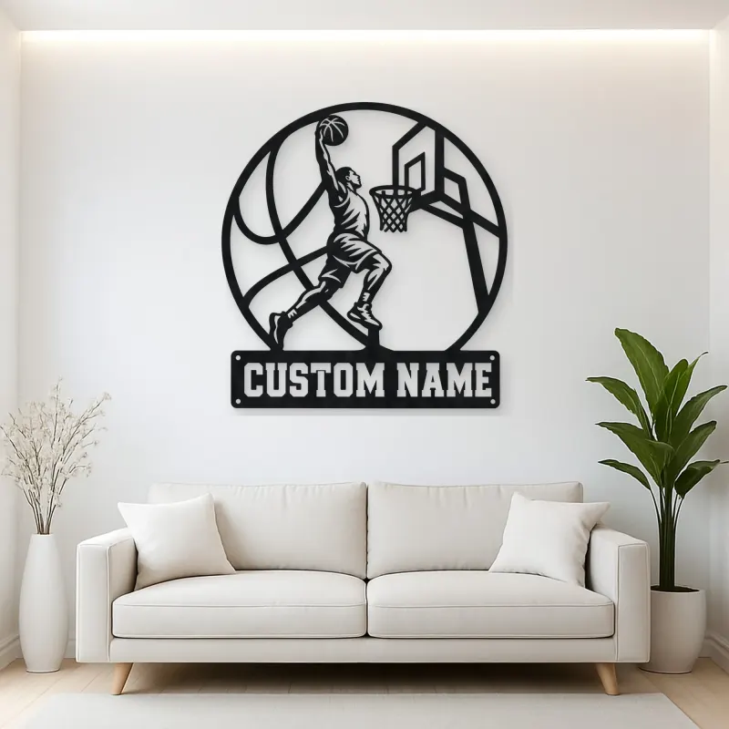 Personalized Slam Dunk Basketball Metal Wall Art