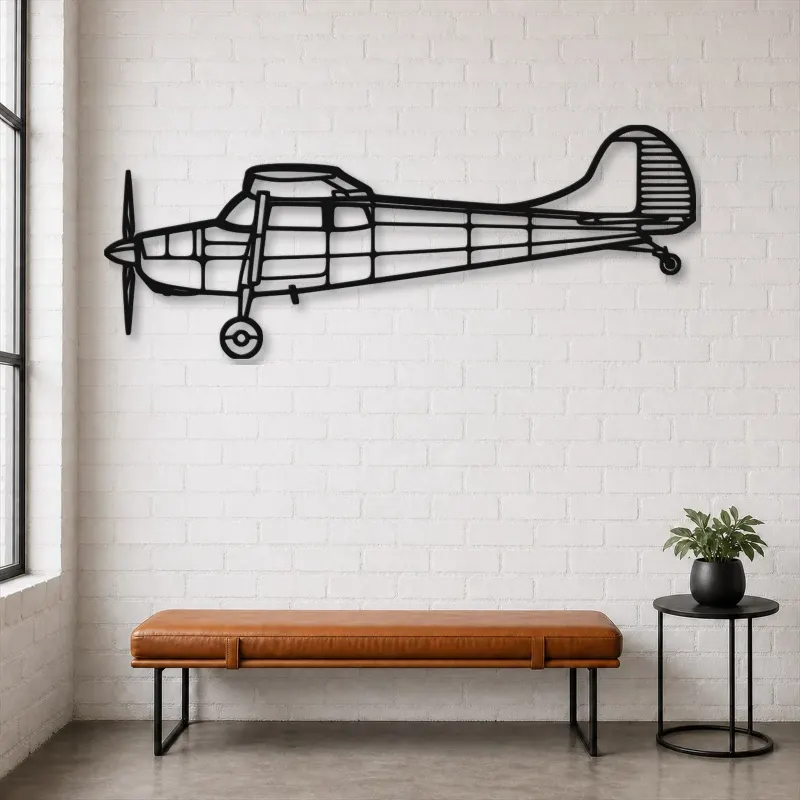 Silhouette d'avion en métal 170B, Décoration murale en métal, Décor aéronautique, Décorateur aviateur