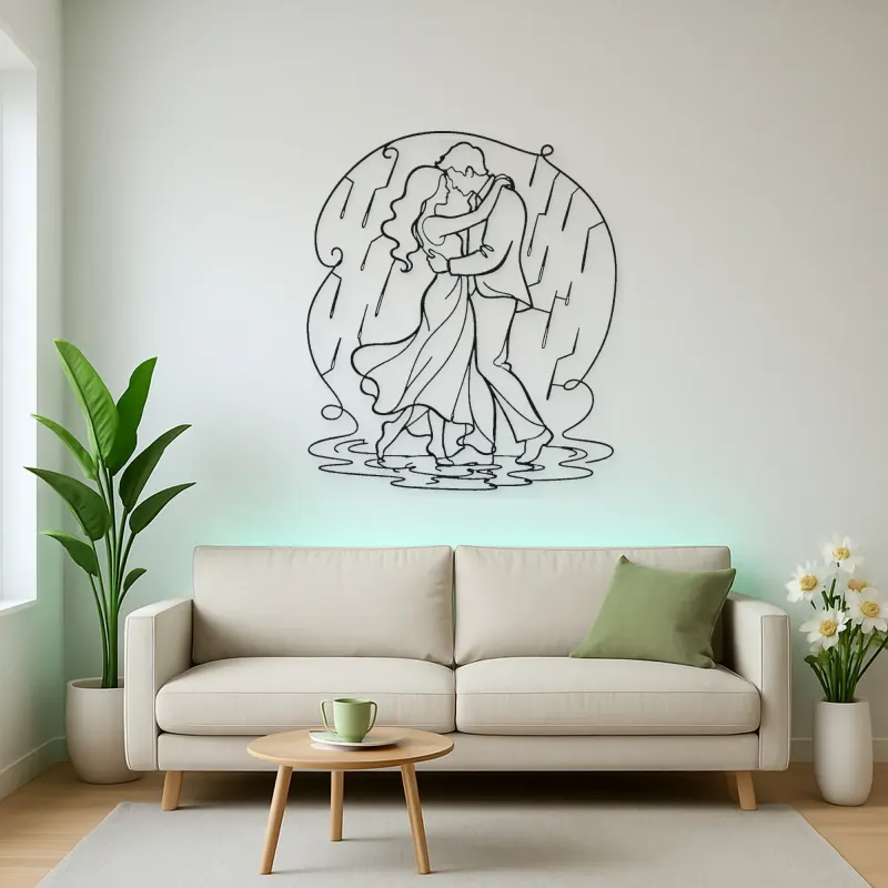 Rain Dance Couple Metal Wall Art | Romantic Couple Decor