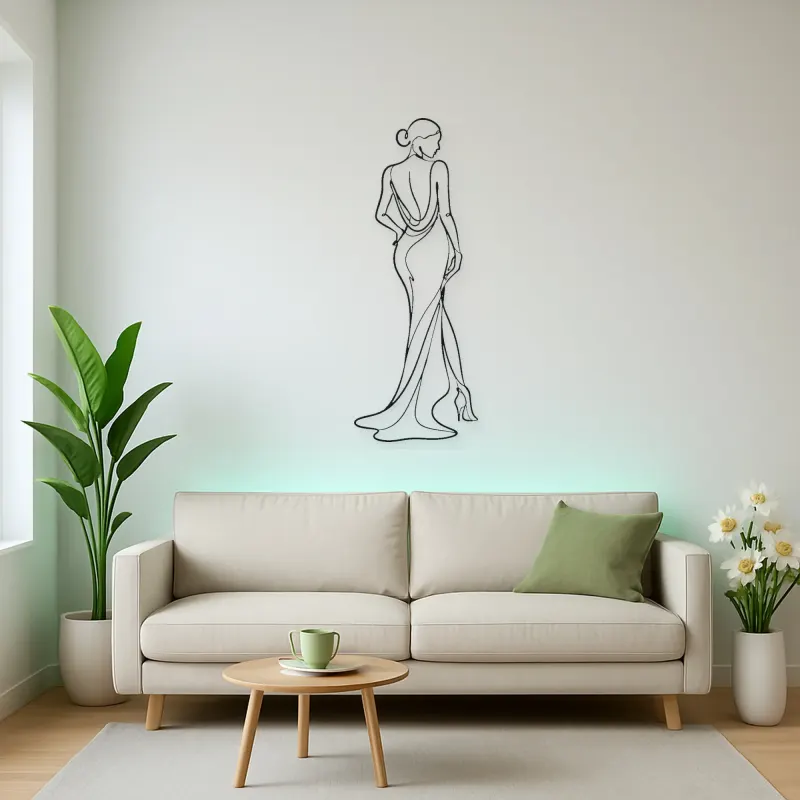 Runway Turn Pose Metal Wall Art | Fashion Figure Wall Decor