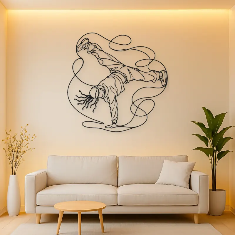 Breakdance Windmill Metal Wall Art | Dance Silhouette Wall Decor