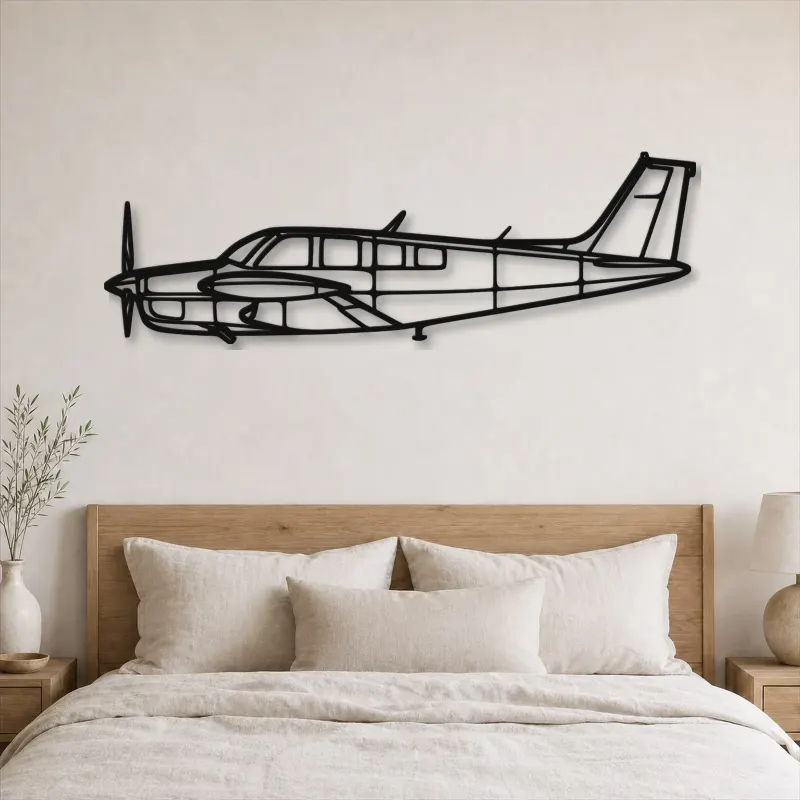 Silhouette d'avion Bonanza A36TC en métal, Décoration murale en métal, Décor aéronautique, Décor d'aviation