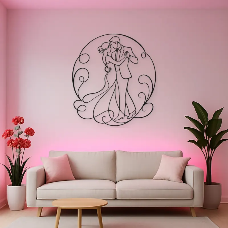 Wedding First Dance Metal Wall Art | Romantic Couple Decor