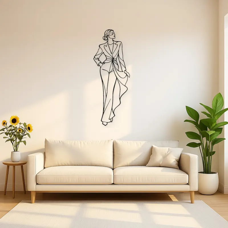 Luxury Fashion Silhouette Metal Wall Art | Fashion Figure Wall Decor