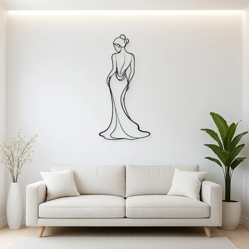 Fashion Back Silhouette Metal Wall Art | Fashion Figure Wall Decor