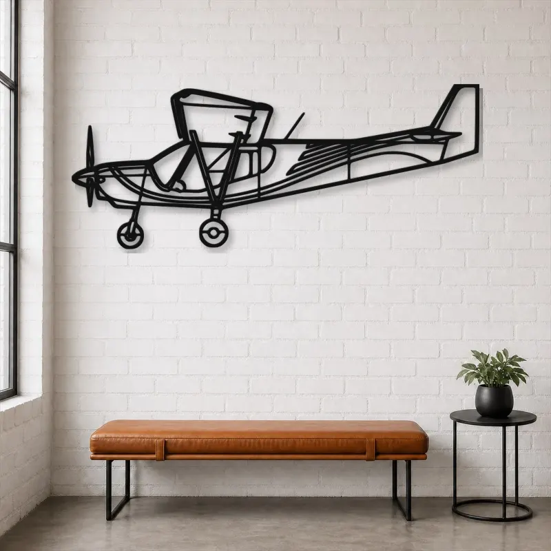 Silhouette d'avion STOL CH 750 en métal, Décoration murale en métal, Décor aéronautique, Décor d'aviation
