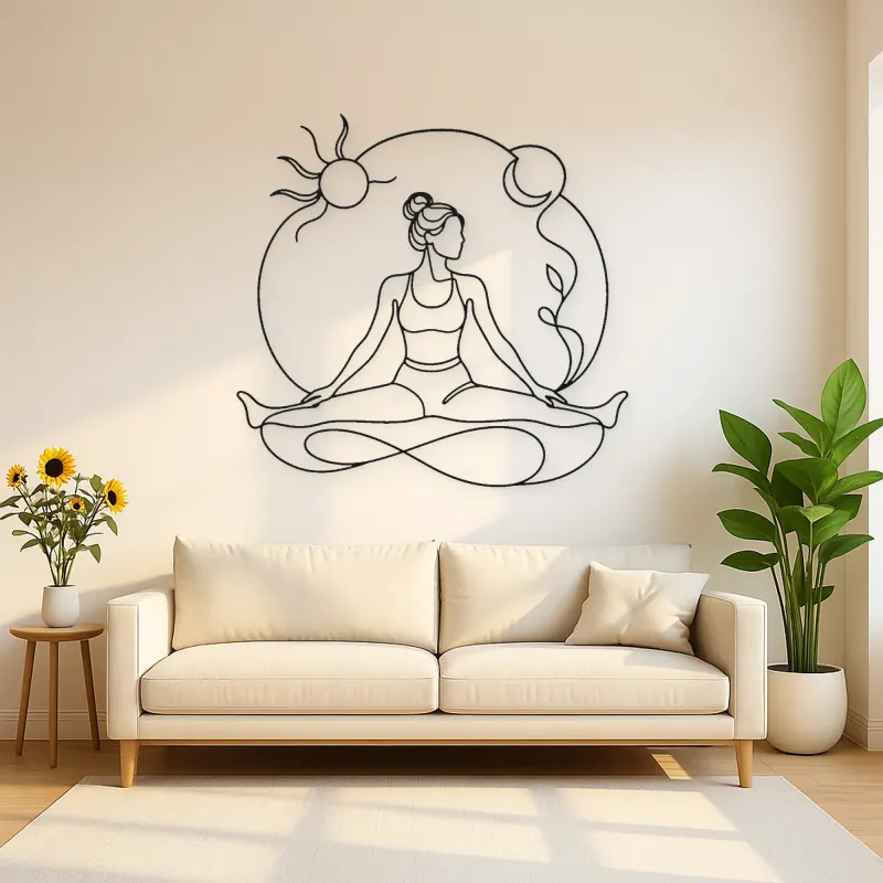 Wide Leg Fold Metal Wall Art | Yoga and Meditation Wall Decor