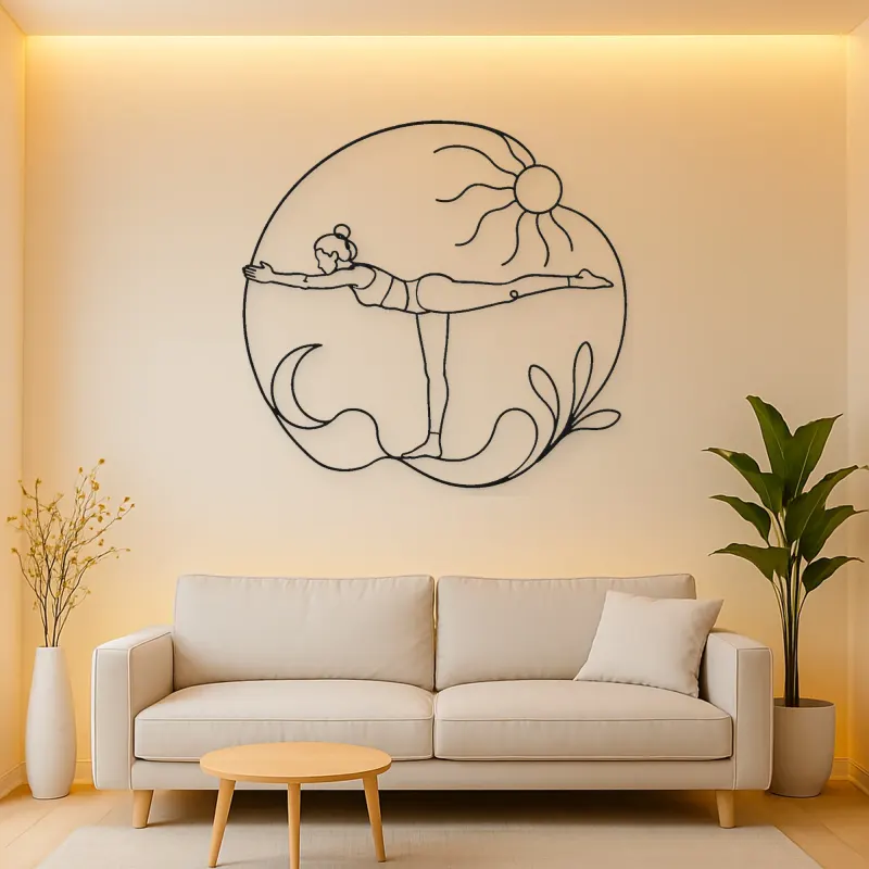 Warrior Three Flight Metal Wall Art | Yoga and Meditation Wall Decor