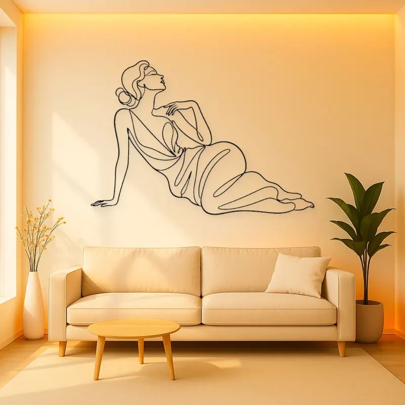 Reclining Fashion Muse Metal Wall Art | Fashion Figure Wall Decor