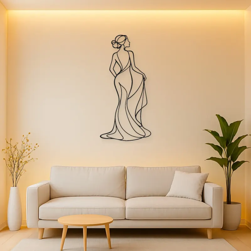 Profile with Drape Metal Wall Art | Feminine Figure Wall Decor