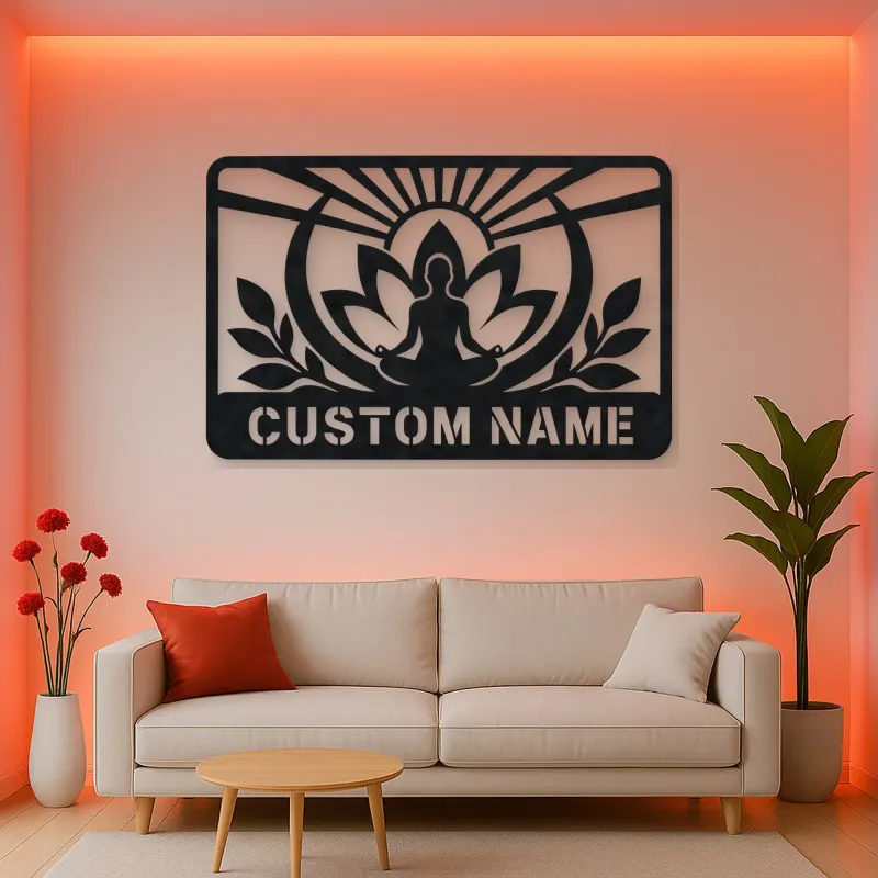 Personalized Meditation Lotus Metal Wall Art