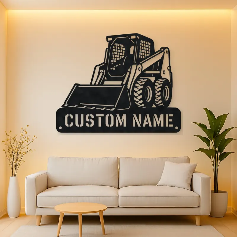 Personalized Skid Steer Loader Front Bucket Metal Wall Art