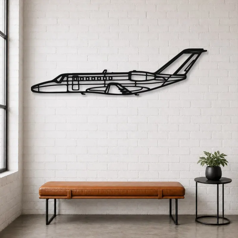 Silhouette d'avion en métal 525B CJ3, décoration murale en métal, décoration aéronautique, cadeau pour pilote