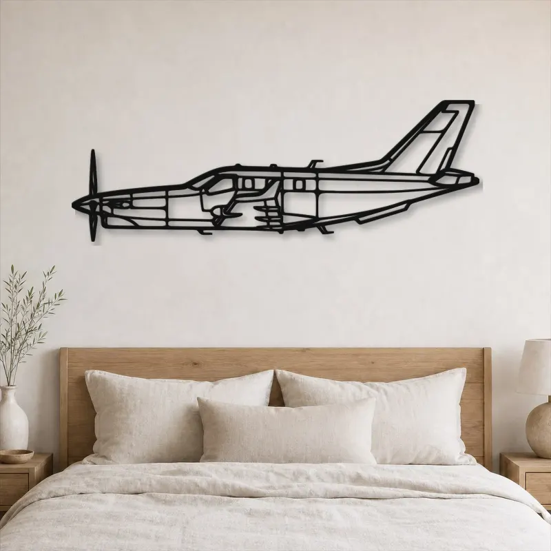 Silhouette d'avion TBM 960 en métal, Décoration murale en métal, Décor aéronautique, Décor d'aviation