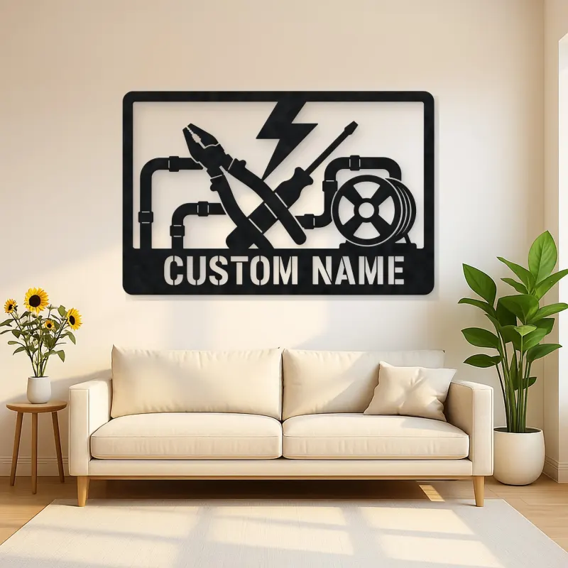 Personalized Electrician Tools Metal Wall Art