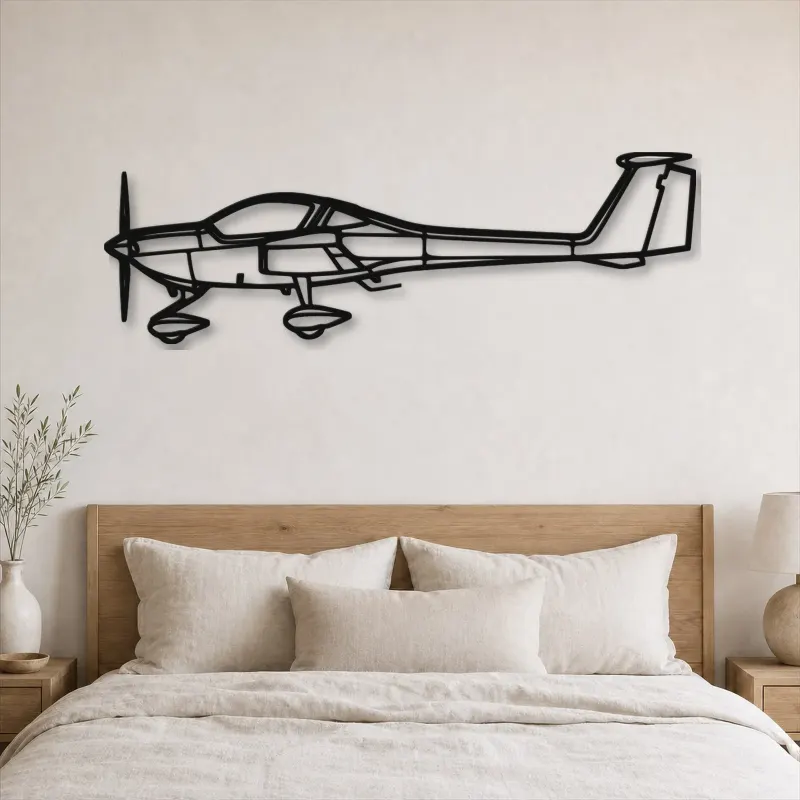 Silhouette d'avion DA20 en métal, Décoration murale aéronautique