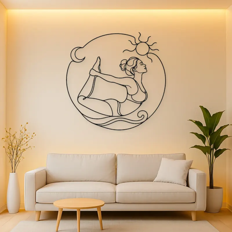 Bow Pose Energy Metal Wall Art | Yoga and Meditation Wall Decor