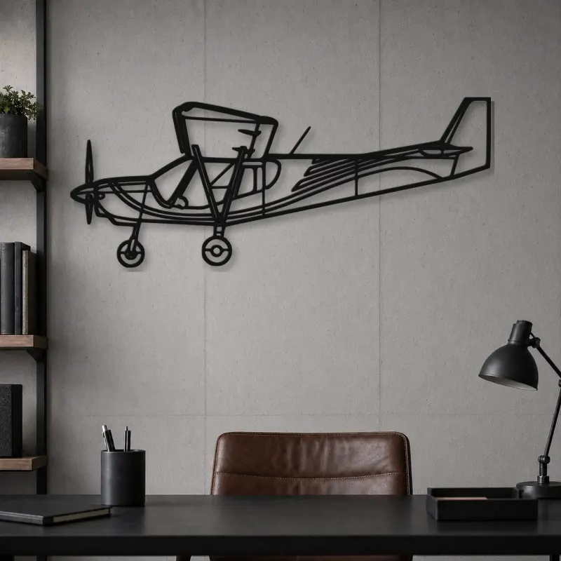 Silhouette d'avion STOL CH 750 en métal, Décoration murale en métal, Décor aéronautique, Décor d'aviation