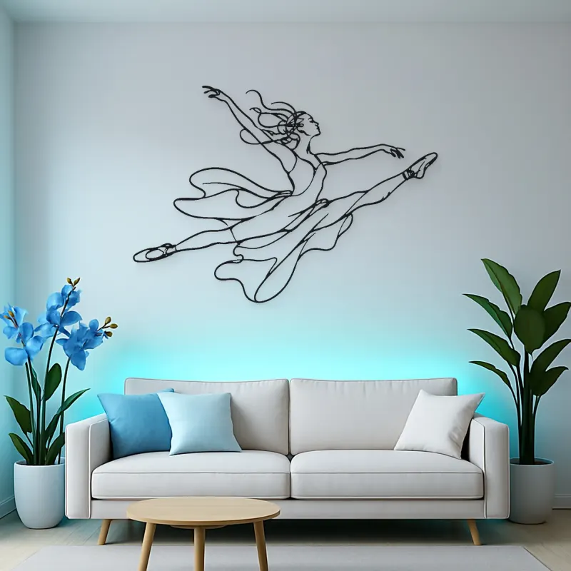 Ballet Grand Jete Metal Wall Art | Dance Silhouette Wall Decor