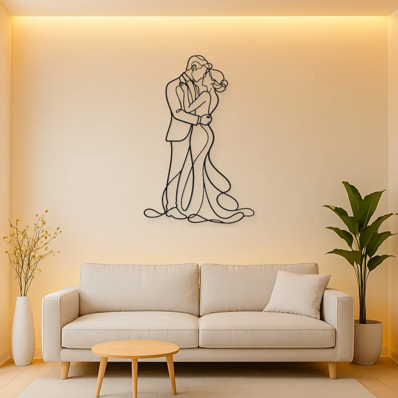 Elegant Evening Couple Metal Wall Art | Romantic Couple Decor