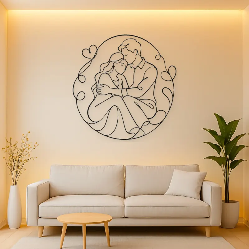 Quiet Moment Couple Metal Wall Art | Romantic Couple Decor