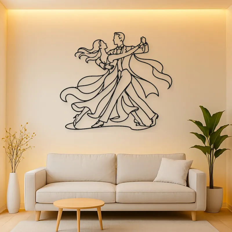 Quickstep Motion Metal Wall Art | Couple Dance Wall Decor
