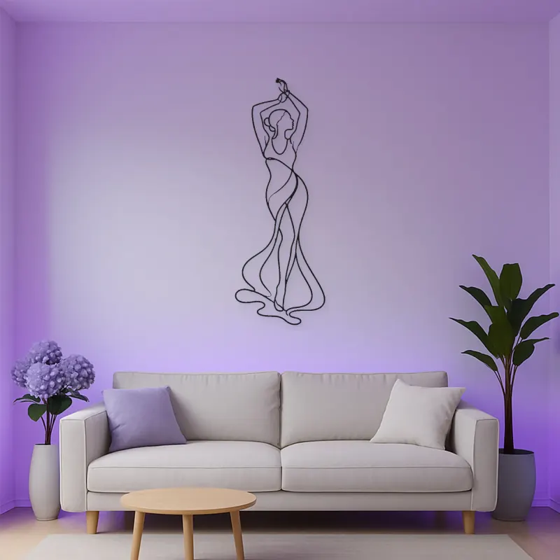 Raised Arms Figure Metal Wall Art | Feminine Figure Wall Decor