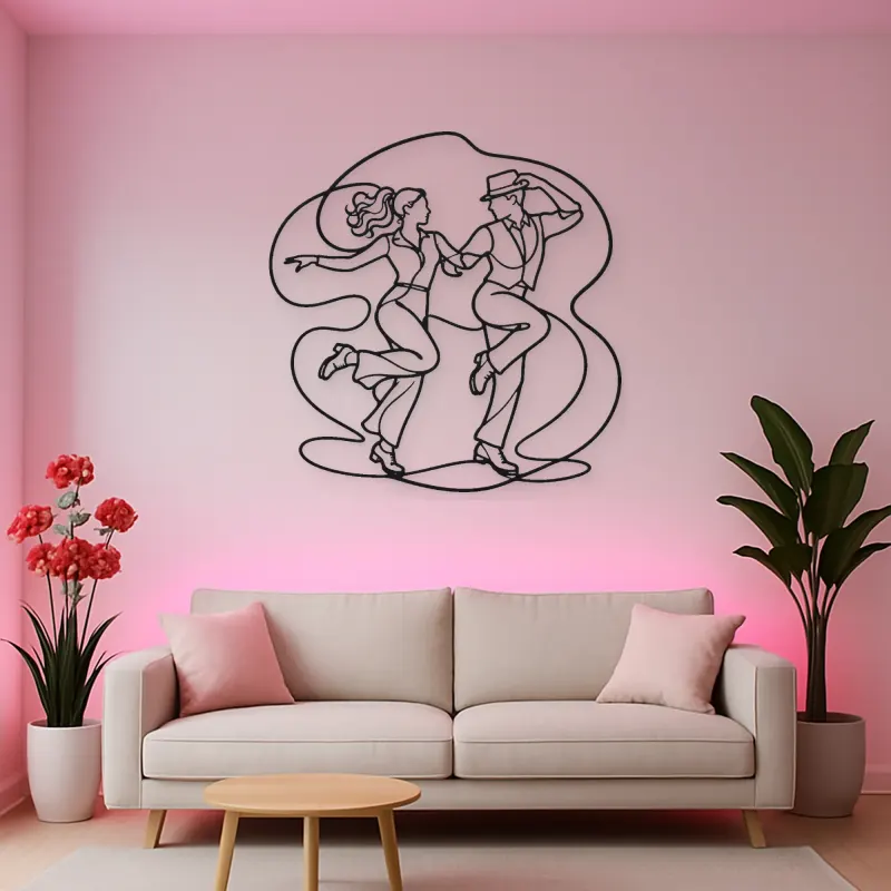 Tap Dance Rhythm Metal Wall Art | Couple Dance Wall Decor