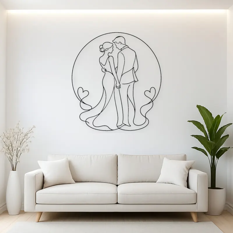 Hand in Hand Silhouette Metal Wall Art | Romantic Couple Decor