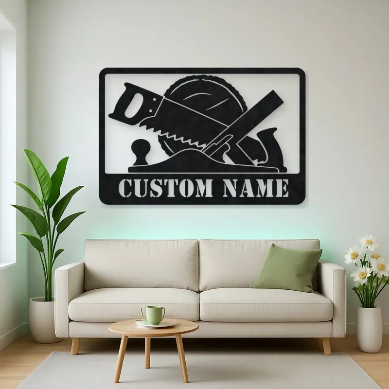 Cartel de metal personalizado de herramientas de carpintería