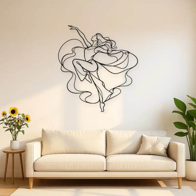 Décoration murale en métal Jazz Dance Pose | Décor mural silhouette de danse