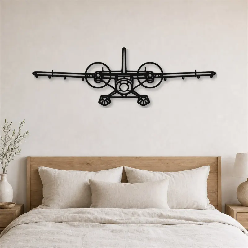Silhouette d'avion DHC-6 Twin Otter en métal, Décoration murale aéronautique