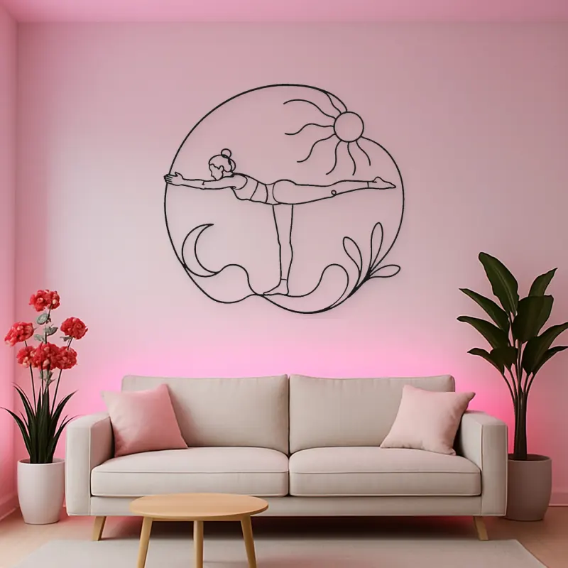 Warrior Three Flight Metal Wall Art | Yoga and Meditation Wall Decor