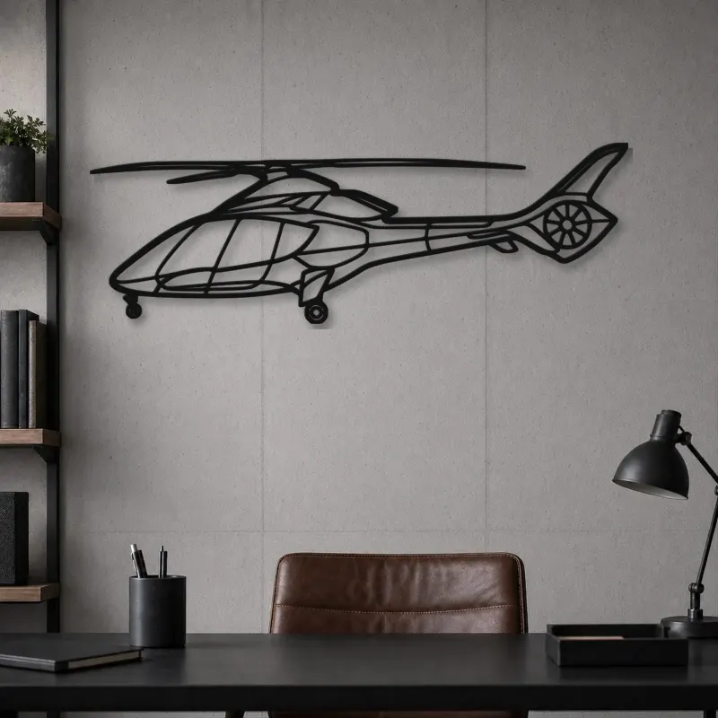 Silhouette d'avion HX50 en métal, Décoration murale aéronautique