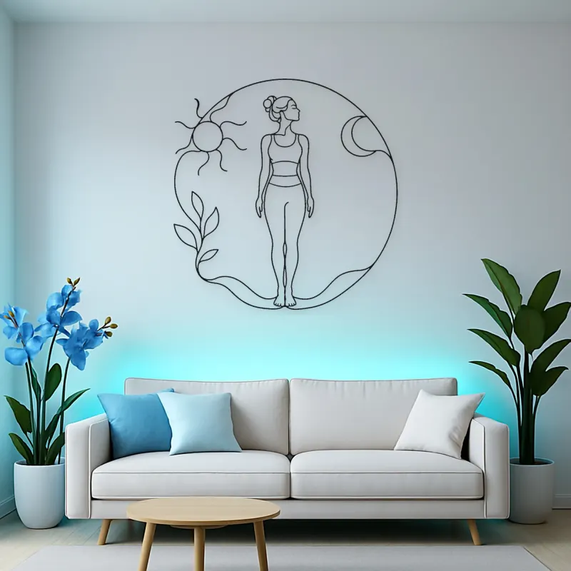 Mountain Pose Flow Metal Wall Art | Yoga and Meditation Wall Decor