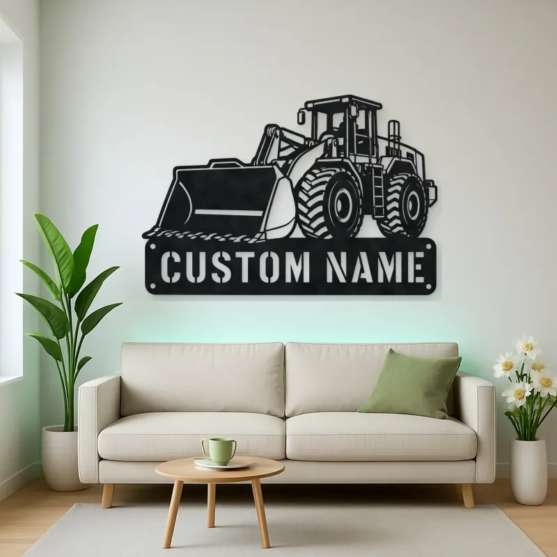 Personalized Heavy Wheel Loader Oversized Bucket Metal Wall Art