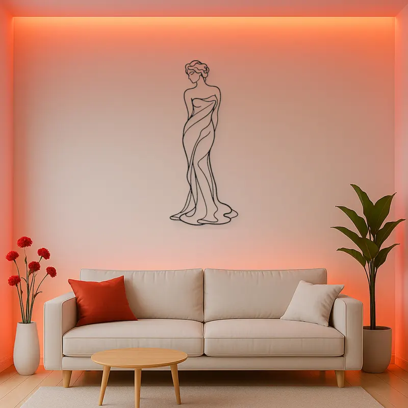 Classical Venus Line Metal Wall Art | Classical Figure Wall Decor